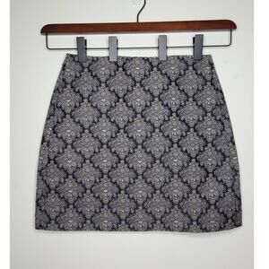 Ann Taylor Loft black blue yellow tapestry print skirt - 6